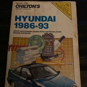 Chilton Repair Manual Hyundai 1986-93 part no. 7760